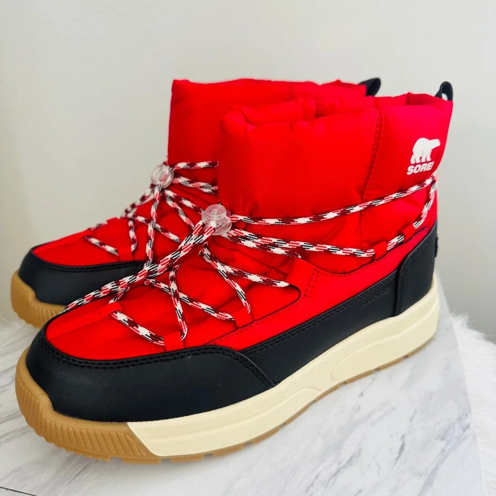 SOREL Whitney III Waterproof Bootie, Winter/Snow Boot,‎ Red, Size 8.5, NWT